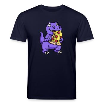 Kleiner süßer Dino Pizza Kind naschen Baby Hunger - Stanley/Stella Unisex Bio-T-Shirt CREATOR  - Navy - Vorne