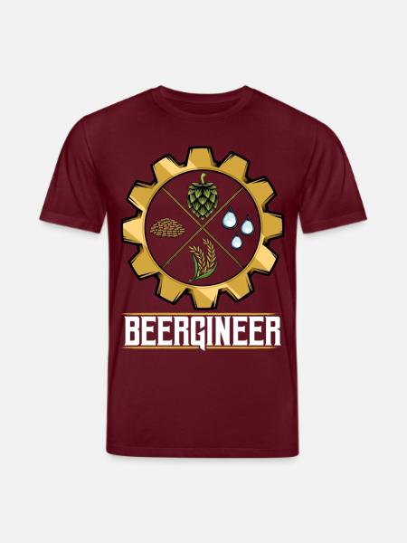 Beergineer Brau-Gear Emblem - Stanley/Stella CREATOR Unisex Organic T-Shirt - burgundy