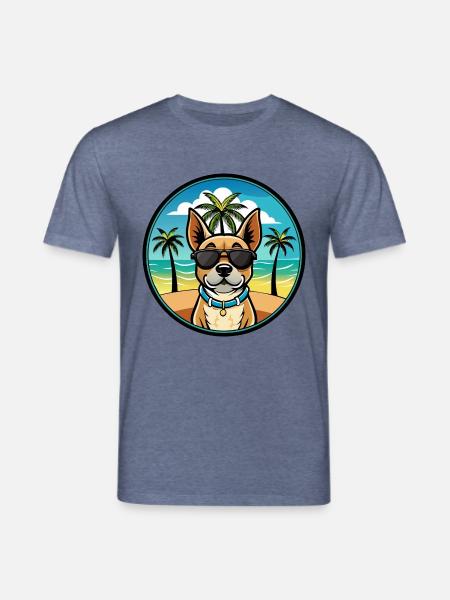 Braque Du Bourbonnais Hunderasse Cartoon Sonnenbrille - Stanley/Stella Unisex Bio-T-Shirt CREATOR  - Dunkelblau meliert