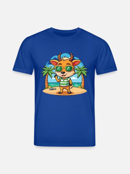 Antelope Funny Cartoon Summer Beach Sunglasses - Stanley/Stella CREATOR Unisex Organic T-Shirt - majorelle blue