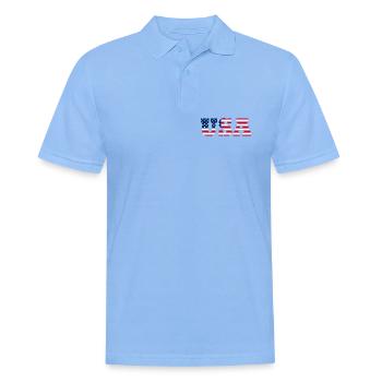 Stars & Stripes Lettermark USA - Männer Poloshirt - Himmelblau - Vorne - Jaron (178cm)