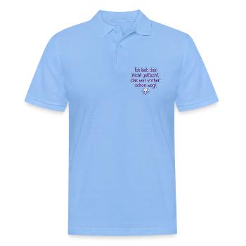Ich hab das nicht gelöscht! – IT Humor Spruch - Männer Poloshirt - Himmelblau - Vorne - Jaron (178cm)
