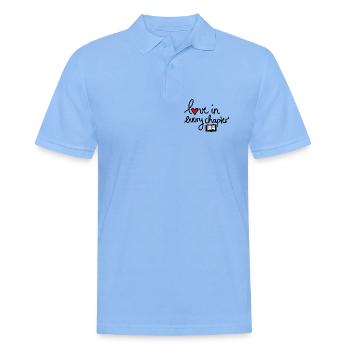 Love in Every Chapter – Design für Bücherliebe - Männer Poloshirt - Himmelblau - Vorne - Jaron (178cm)