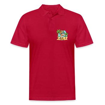 Cheval Drôle Dessin Animé Plage Été Lunettes de soleil - Polo Homme - cherry red - Devant - Jaron (178cm)
