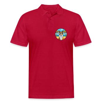 Smooth Collie Hunderasse Cartoon Sonnenbrille Strand - Männer Poloshirt - cherry red - Vorne - Jaron (178cm)