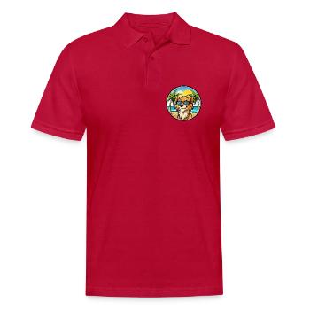 Grand Griffon Vendeen Hunderasse Cartoon Sonnenbrille - Männer Poloshirt - cherry red - Vorne - Jaron (178cm)
