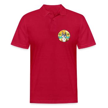 Westsibirische Laika-Hunderasse Cartoon-Sonnenbrille - Männer Poloshirt - cherry red - Vorne - Jaron (178cm)