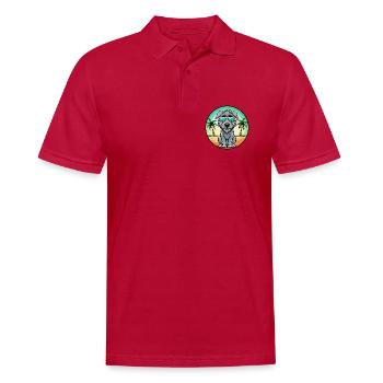 Irischer Wolfshund Hunderasse Cartoon Sonnenbrille Strand - Männer Poloshirt - cherry red - Vorne - Jaron (178cm)