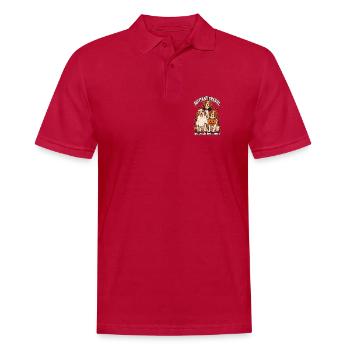 Spooky Night Loyal Company – Brittany Spaniel Hund - Männer Poloshirt - cherry red - Vorne - Jaron (178cm)