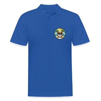 Cao De Castro Laboreiro Hunderasse Cartoon Strand - Männer Poloshirt - Royalblau - Vorne - Kai (181cm)