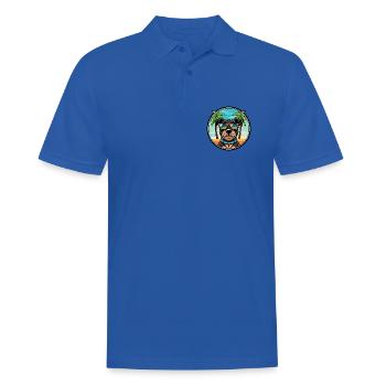 Rottweiler Chien Race Dessin Animé Lunettes De Soleil Plage - Polo Homme - bleu royal - Devant - Kai (181cm)