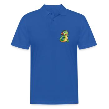 Serpent Drôle Dessin Animé Personnage Casque Musique - Polo Homme - bleu royal - Devant - Kai (181cm)