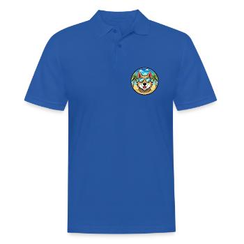 Aidi Hunderasse Cartoon Sonnenbrille Strand - Männer Poloshirt - Royalblau - Vorne - Kai (181cm)