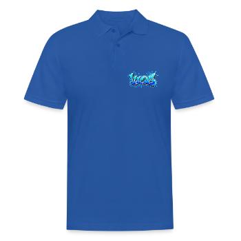 LUCAS explodiert in Neonblau! Epischer Graffiti-Name - Männer Poloshirt - Royalblau - Vorne - Kai (181cm)