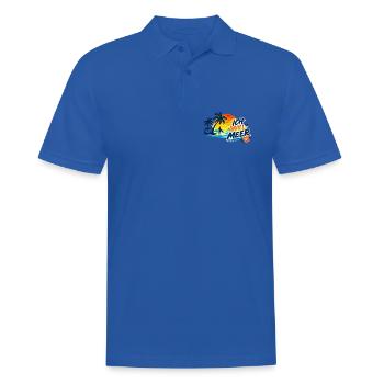 Tropischer_Sonnenuntergang_mit_ICH_WILL_MEER - Männer Poloshirt - Royalblau - Vorne - Kai (181cm)