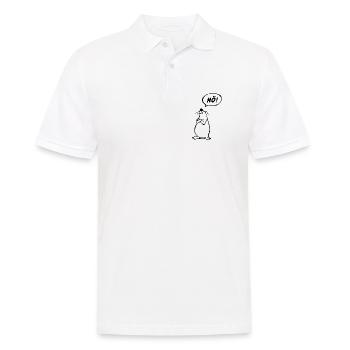 Nö Maus schwarz NÖ - Männer Poloshirt - Weiß - Vorne - Kai (181cm)