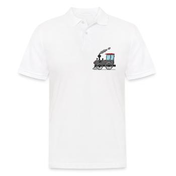 Kinderzug Eisenbahn grau - Männer Poloshirt - Weiß - Vorne - Kai (181cm)