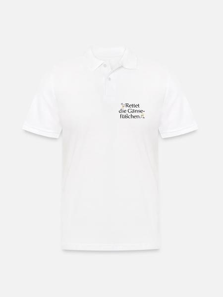 Rettet die Gänsefüßchen! - Männer Poloshirt - Weiß