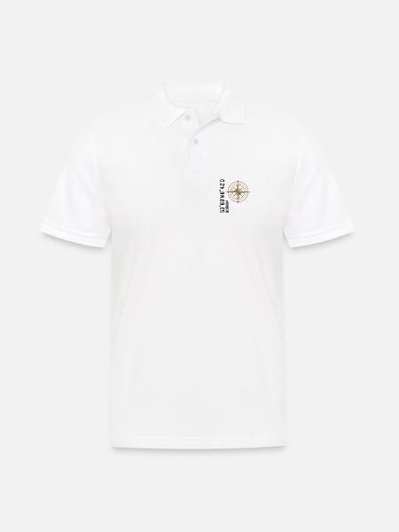 Borkum Koordinaten - Männer Poloshirt - Weiß