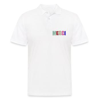 Vielen Dank - Männer Poloshirt - Weiß - Vorne - Kai (181cm)