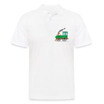 Kinderzug Eisenbahn grün - Männer Poloshirt - Weiß - Vorne - Kai (181cm)