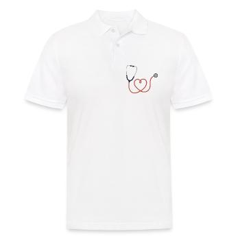 Stethoskop Logo Symbol Symbol - Männer Poloshirt - Weiß - Vorne - Kai (181cm)