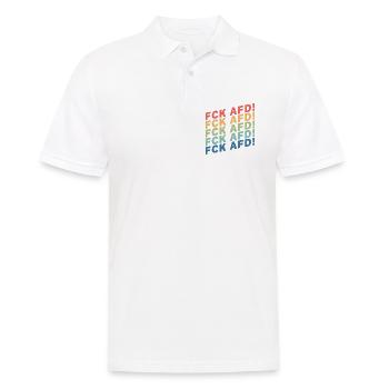 FCK AFD - Männer Poloshirt - Weiß - Vorne - Kai (181cm)