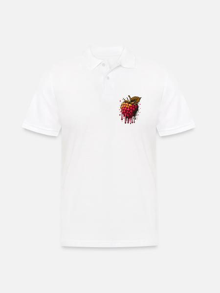 Two-tone dripping raspberry - Men's Polo Shirt - white