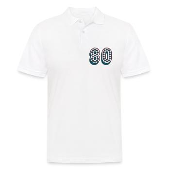 80. 80 ANS. 80e ANNIVERSAIRE. ANNIVERSAIRE 80 ANS. - Polo Homme - blanc - Devant - Kai (181cm)
