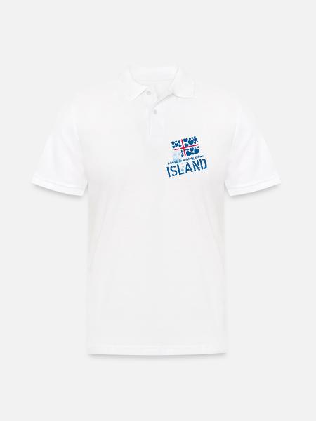 Island Polarfuchs Iceland - Männer Poloshirt - Weiß