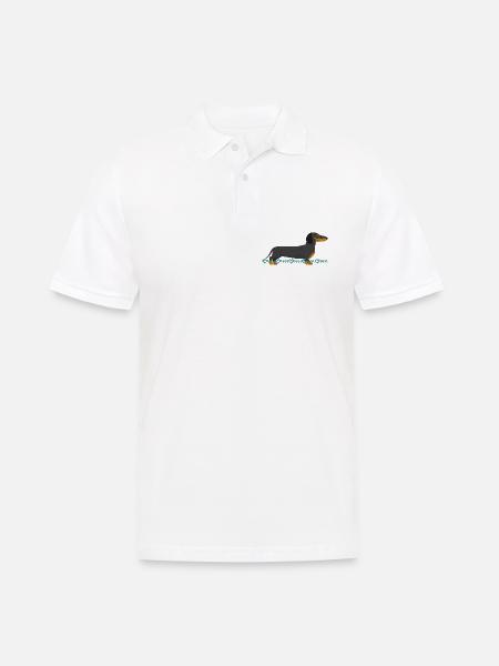 Image du teckel - Polo Homme - blanc