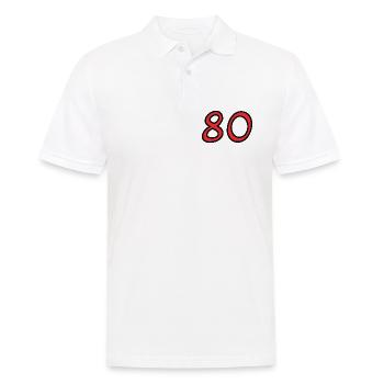 80. 80 ANS. 80e ANNIVERSAIRE. ANNIVERSAIRE 80 ANS. - Polo Homme - blanc - Devant - Kai (181cm)