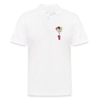 1. 1 AN. 1er ANNIVERSAIRE. ANNIVERSAIRE 1 AN - Polo Homme - blanc - Devant - Kai (181cm)