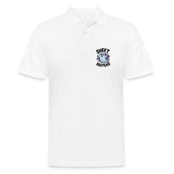 Sheet Happens - Men's Polo Shirt - white - Front - Kai (181cm)