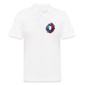 Coeur drapeau Français - Polo Homme - blanc - Devant - Kai (181cm)