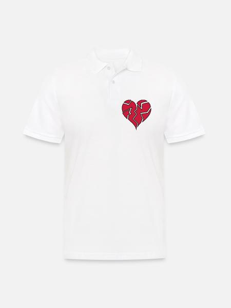 HEARTBROKEN <3 - Männer Poloshirt - Weiß