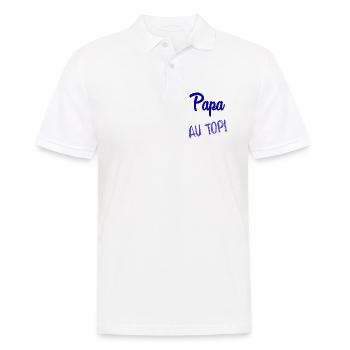 FROHER VATERTAG. PAPA. VATERTAG - Männer Poloshirt - Weiß - Vorne - Kai (181cm)
