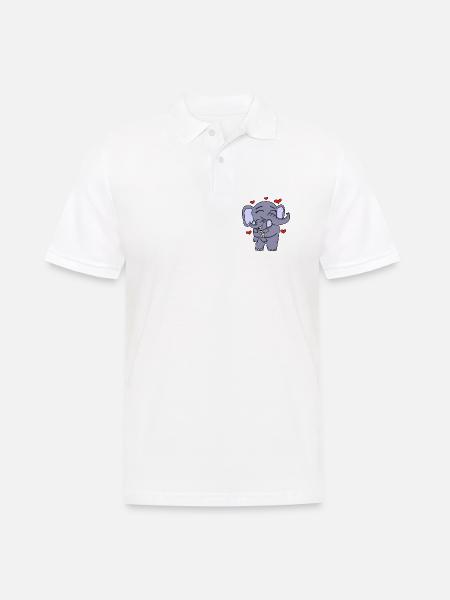 Elephant family cute - Men's Polo Shirt - white
