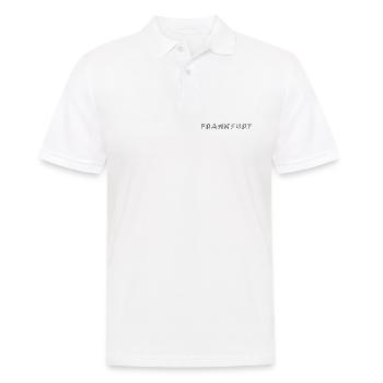 Frankfurt Stadt in Hessen Schraffur Schriftzug - Männer Poloshirt - Weiß - Vorne - Kai (181cm)