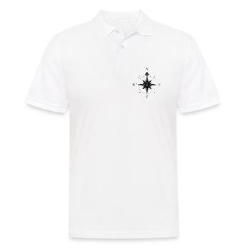 Windrose - Kompass - retro - Männer Poloshirt - Weiß - Vorne - Kai (181cm)
