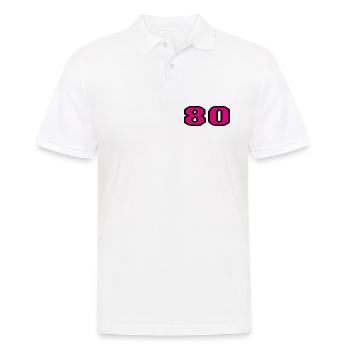 80. 80 JAHRE. 80-JÄHRIGES JUBILÄUM. 80. GEBURTSTAG. - Männer Poloshirt - Weiß - Vorne - Kai (181cm)