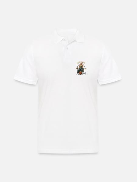 Né pour tambouriner - Polo Homme - blanc