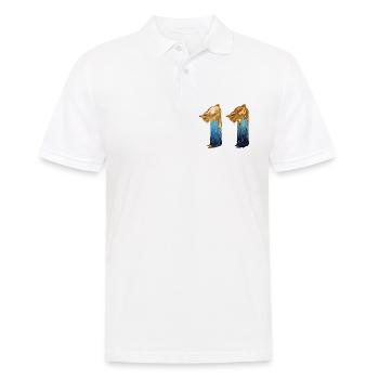 NR. 11 NUMMER 11 COOL 11. GEBURTSTAG - Männer Poloshirt - Weiß - Vorne - Kai (181cm)