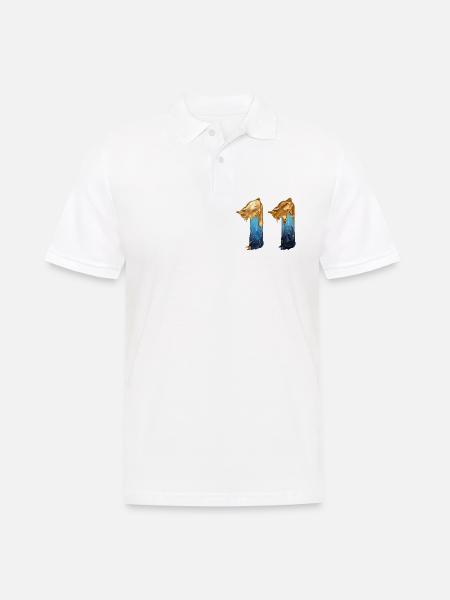 NEJ. 11 NUMMER 11 SEJ 11 ÅRS FØDSELSDAG - Herre poloshirt - hvid
