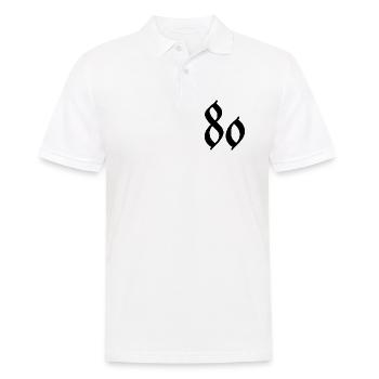80. 80 ANS. 80e ANNIVERSAIRE. ANNIVERSAIRE 80 ANS. - Polo Homme - blanc - Devant - Kai (181cm)