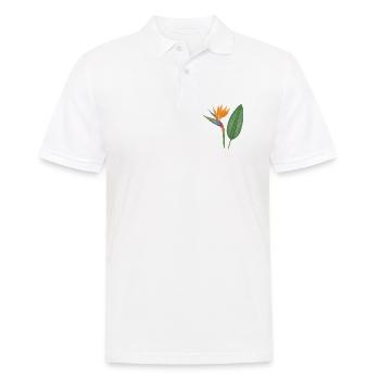 Strelitzie – exotische Blütenpracht - Männer Poloshirt - Weiß - Vorne - Kai (181cm)