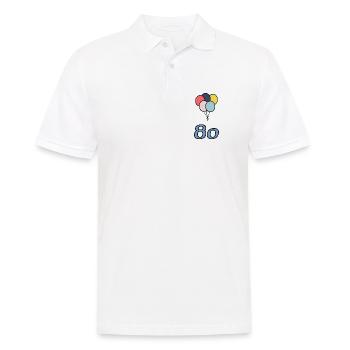 80. 80 ANS. 80e ANNIVERSAIRE. ANNIVERSAIRE 80 ANS. - Polo Homme - blanc - Devant - Kai (181cm)