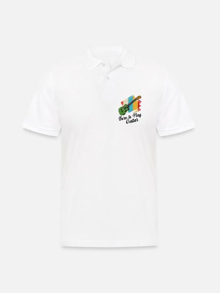 Gitarre - Männer Poloshirt - Weiß