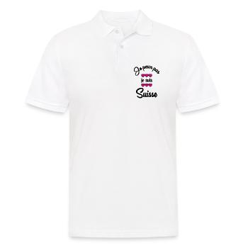 SUISSE. HUMOUR. PAYS. DRAPEAU. GENEVE. LAUSANNE - Polo Homme - blanc - Devant - Kai (181cm)