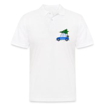 Polizeiauto Weihnachten - Männer Poloshirt - Weiß - Vorne - Kai (181cm)